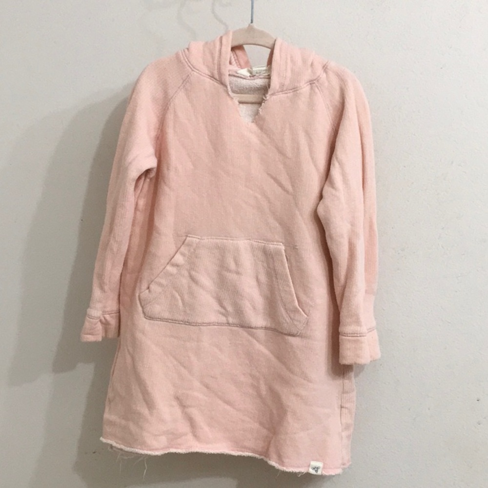 Burt’s Bees Baby Girls Toddler Pink Organic Cotton Hooded Dress w/Pocket